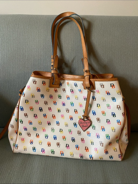 Dooney & Bourke Handbags - Vintage Dooney and Bourke Monogram Rainbow Tote